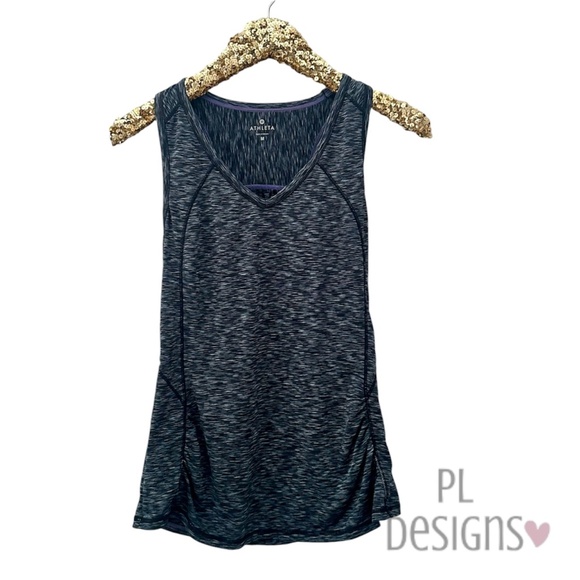 Athleta Pop Space Dye Run Tank Top Blue Gray Black Medium - Picture 1 of 6